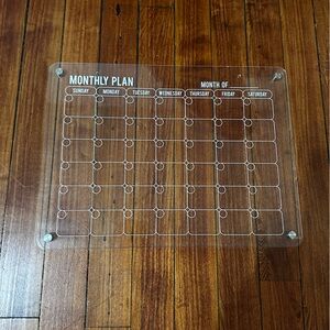 Clear Acrylic Monthly Planner